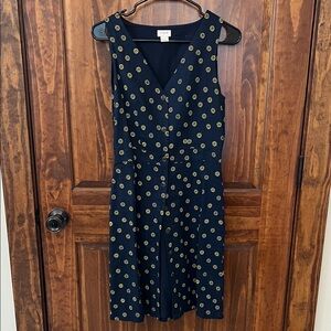 Eliza J Navy Dress with Gold Dots